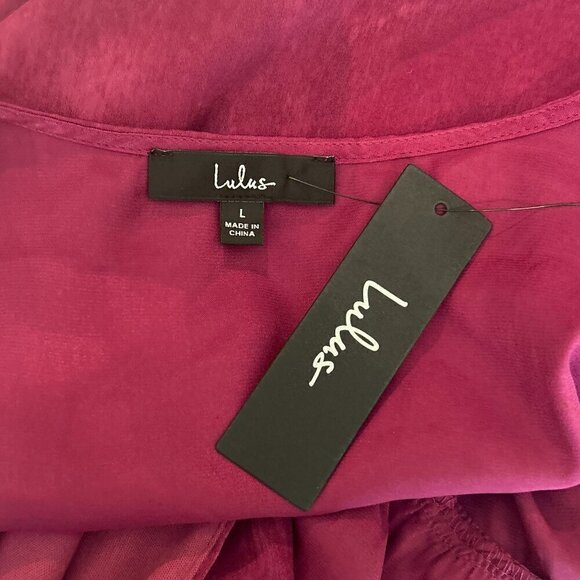 Lulu's NWT SZ L Open tie front purple silky robe or top comfy layering romantic - Picture 9 of 10